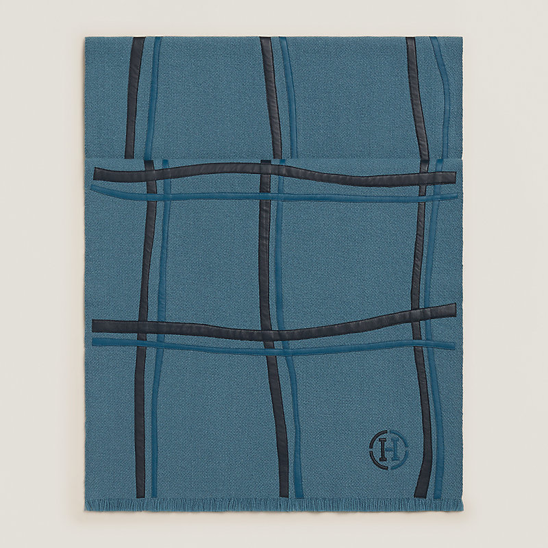 Carreaux Ondes scarf - Blue | Hermès UK